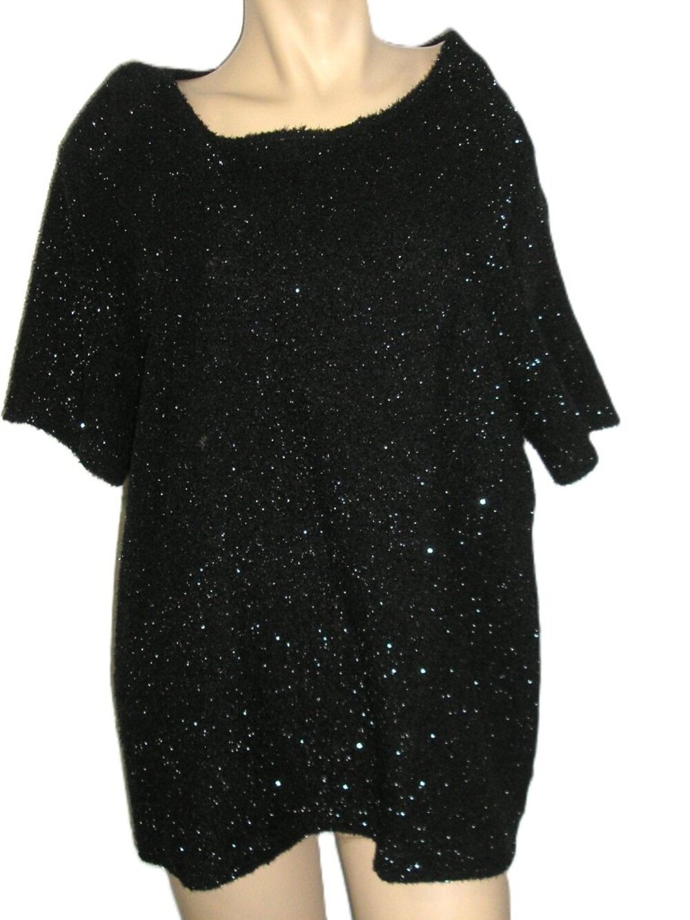 Kathie Lee Black Shimmer Top, Size 22W/24W